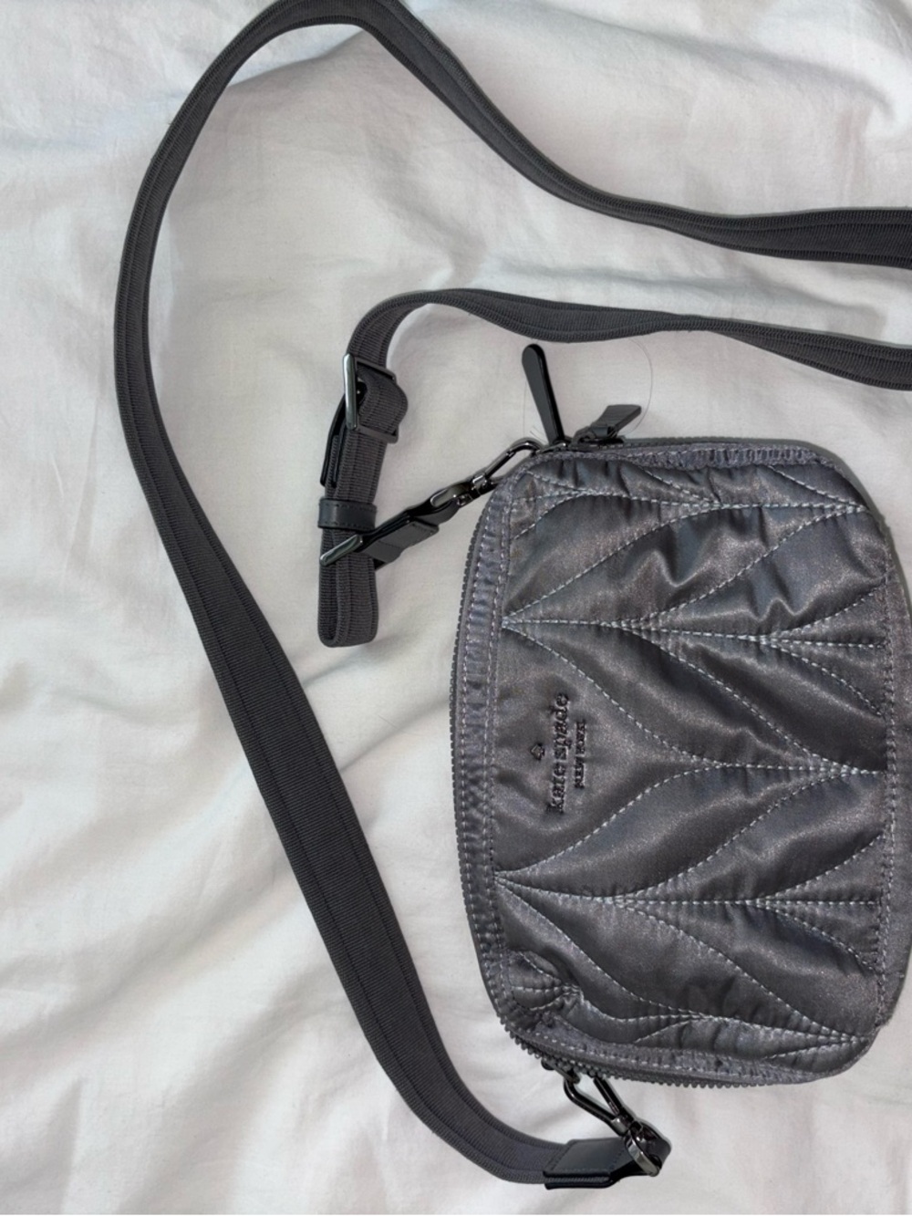 kate spade Quilted Nylon Belt Bag - Gray